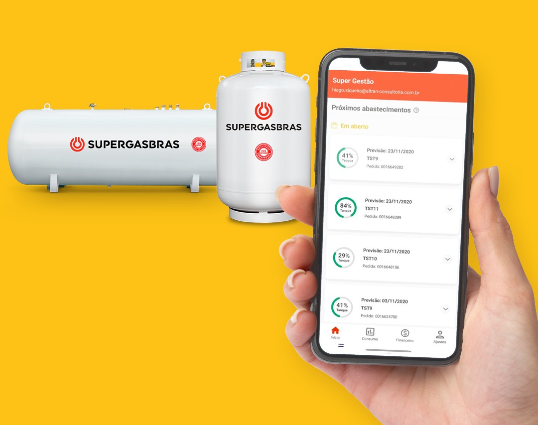App Super Gestão - Controle de Gás GLP - Supergasbras